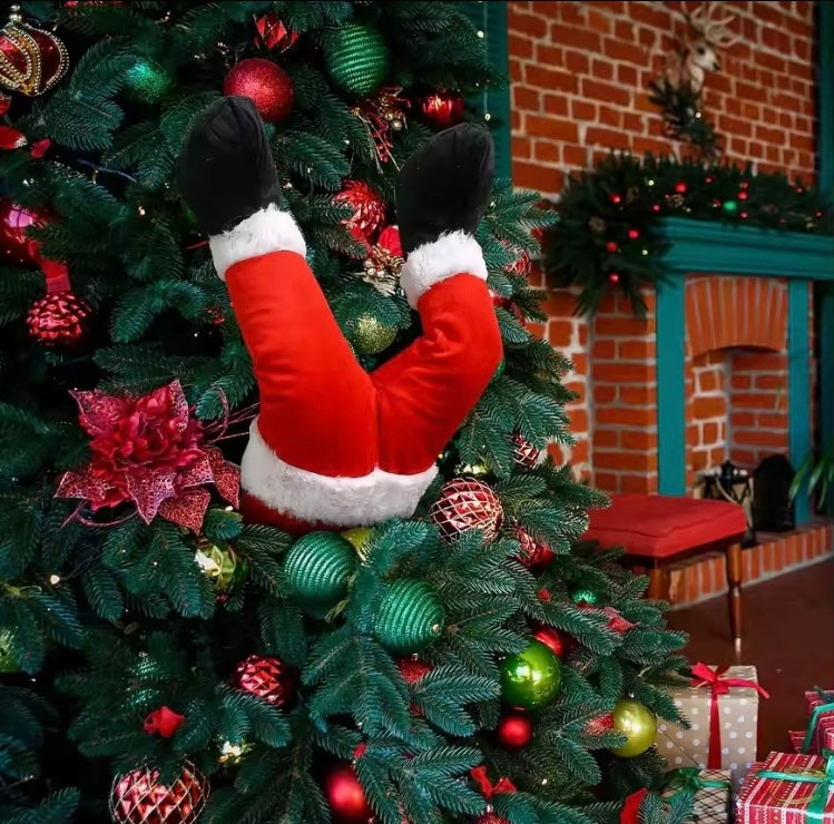 Christmas tree decoration, plush Santa claus elf Legs.