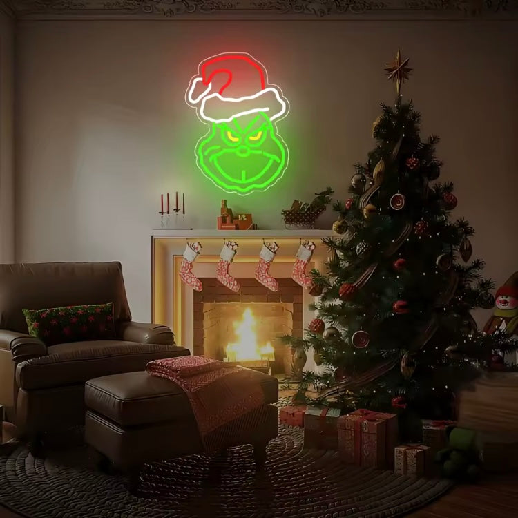 Neon LED grinch decor