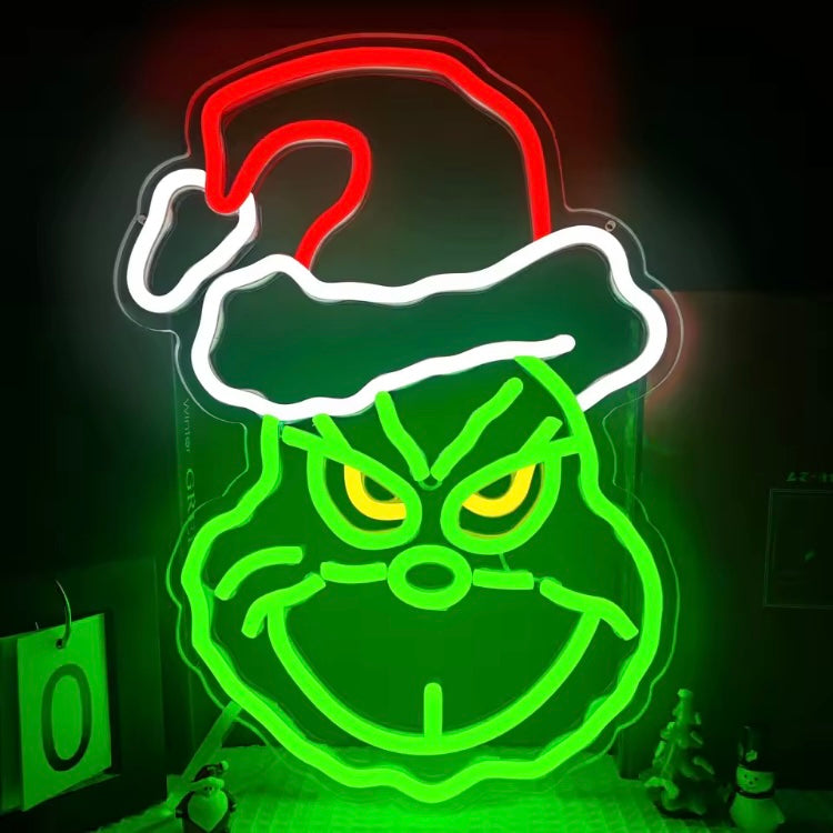 Neon LED grinch decor