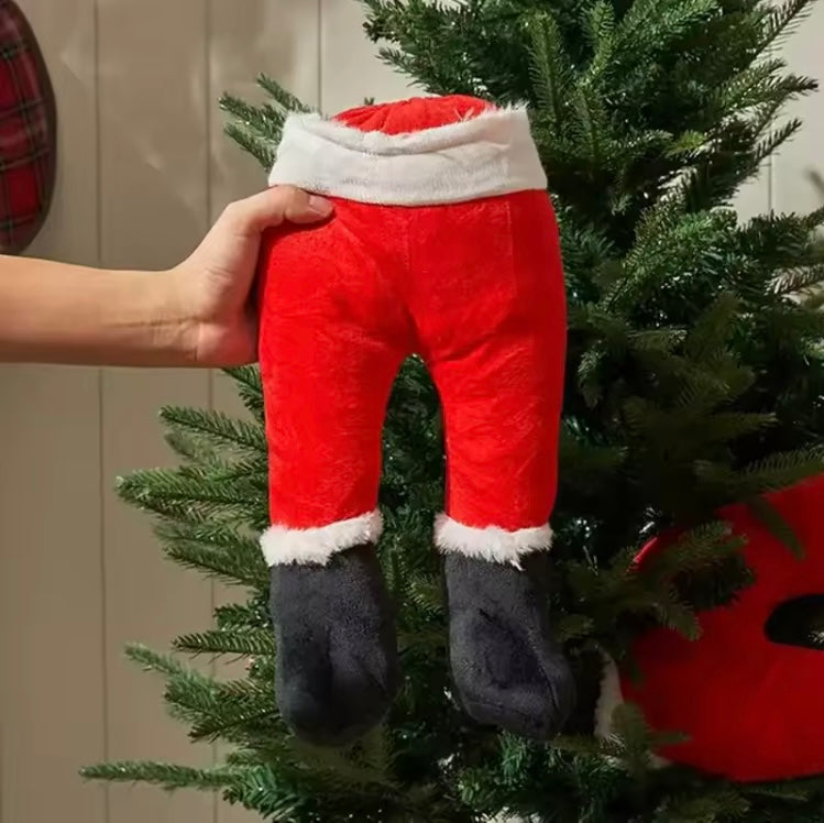 Christmas tree decoration, plush Santa claus elf Legs.