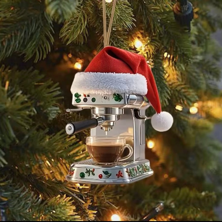 Acrylic espresso machine Christmas tree decoration