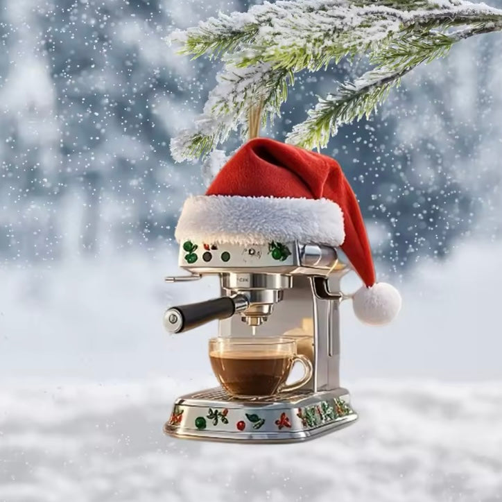 Acrylic espresso machine Christmas tree decoration